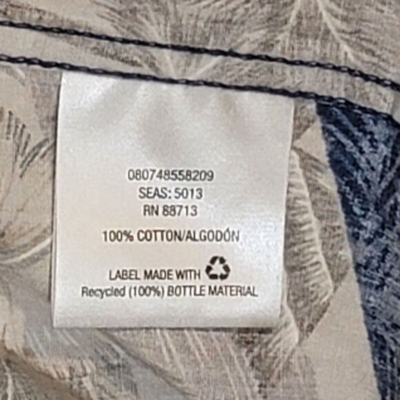 David Taylor Cotton Black Button Down Tropical Floral Hawaiian Shirt Size L - Picture 5 of 10